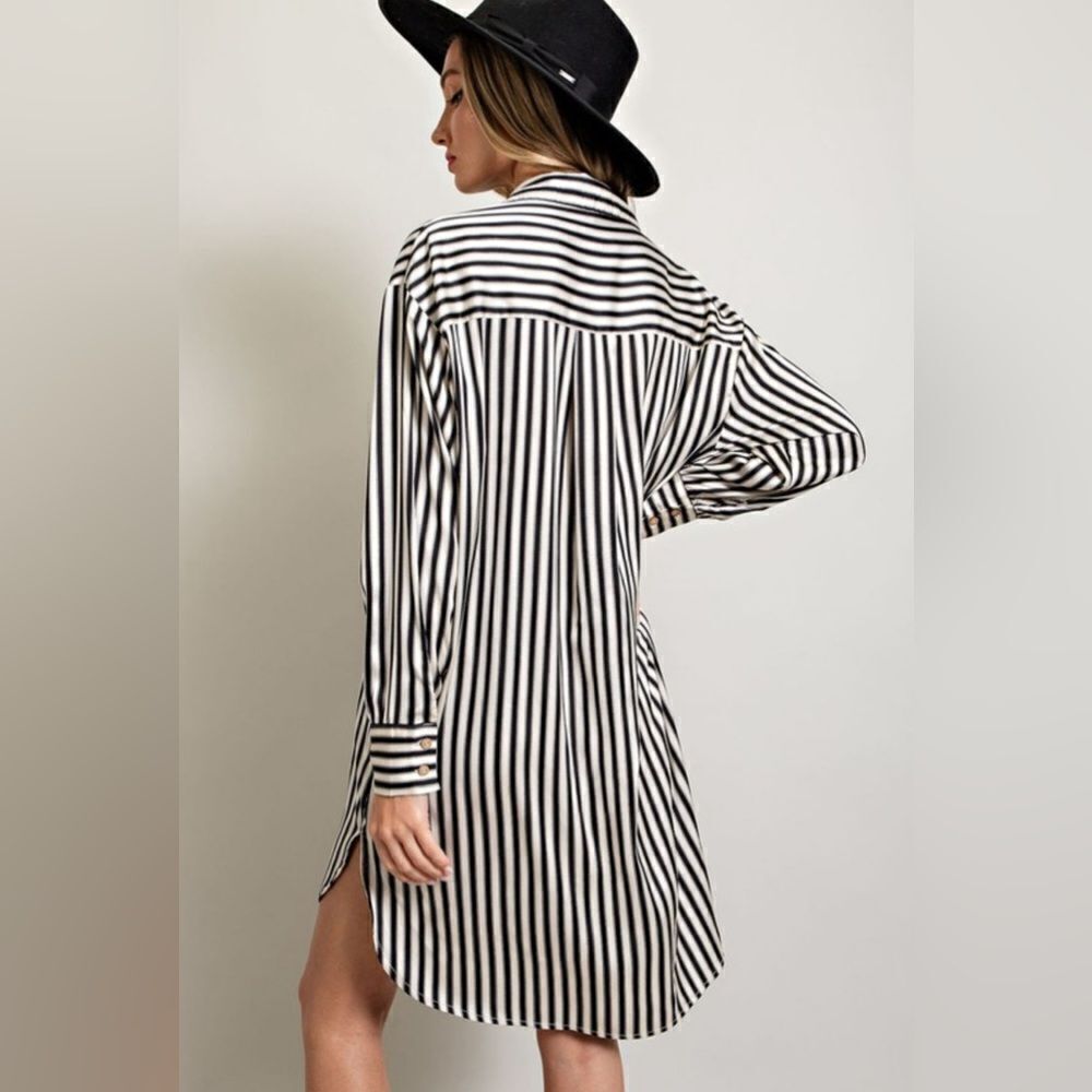 933. STRIPE SHIRT MINI DRESS - Picture 9 of 10